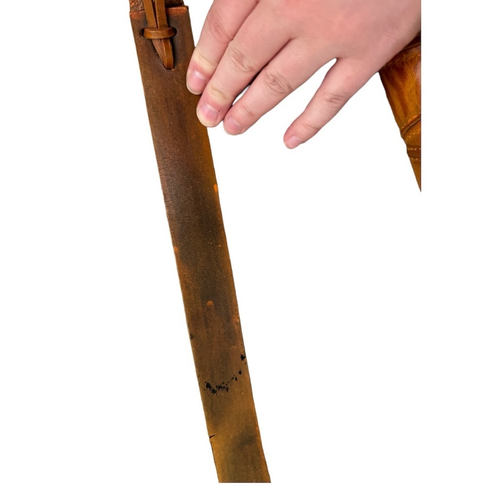 Vintage Leather Patchwork Handmade Saddle Bag - image 5